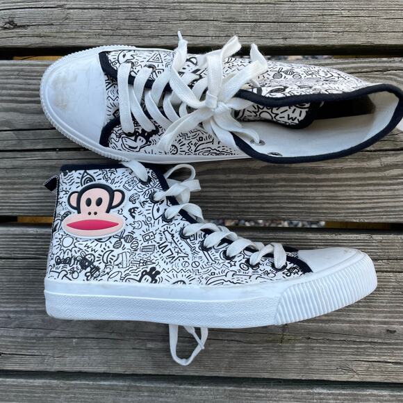 Paul Frank Size 8 HIghtop Doodle Shoe Sneaker Keith Haring Inspired - Picture 1 of 16